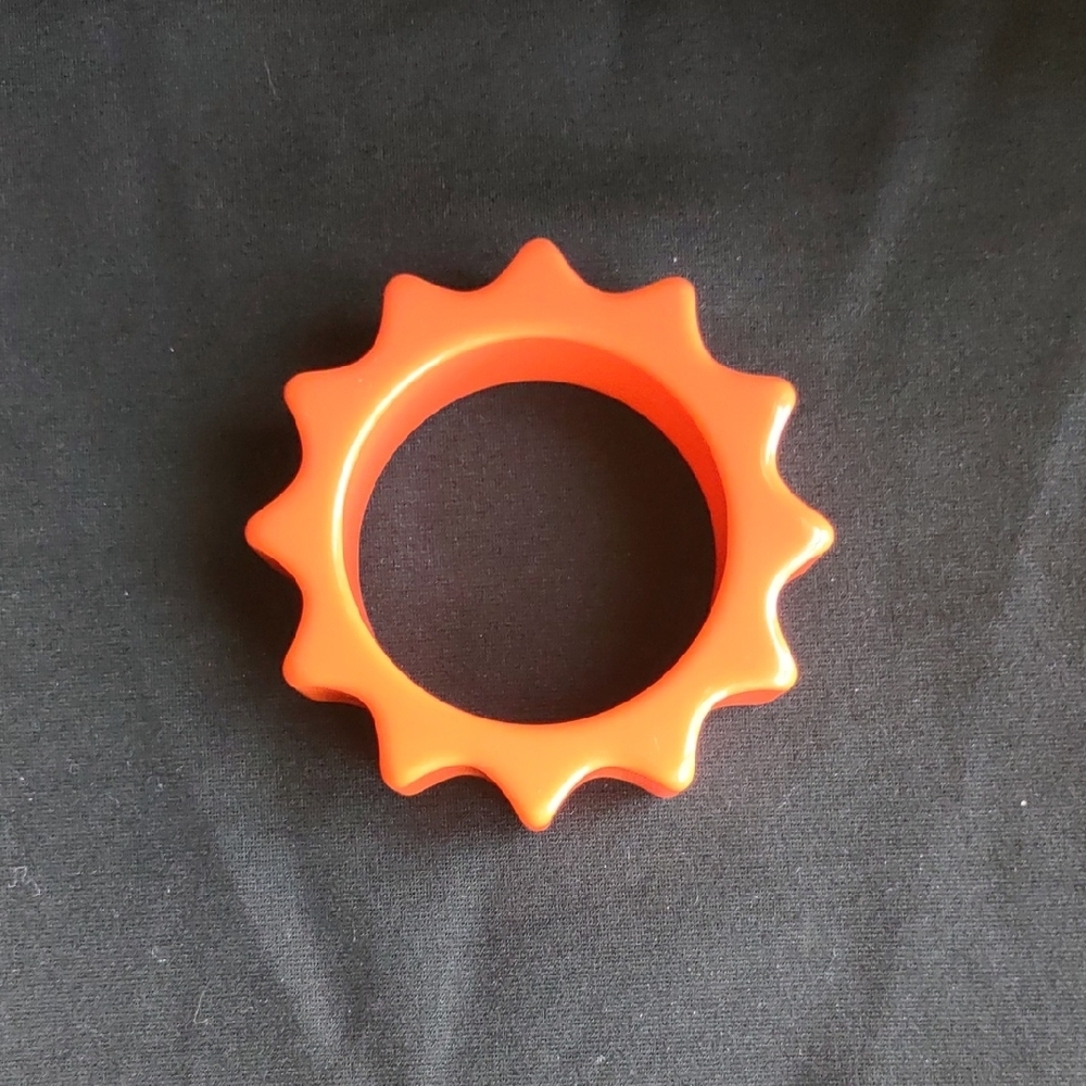 Bright Orange Gear Shaped Bangle Bracelet